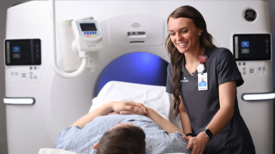 Radiologist Reassures a Patient Before an Imaging Procedure.