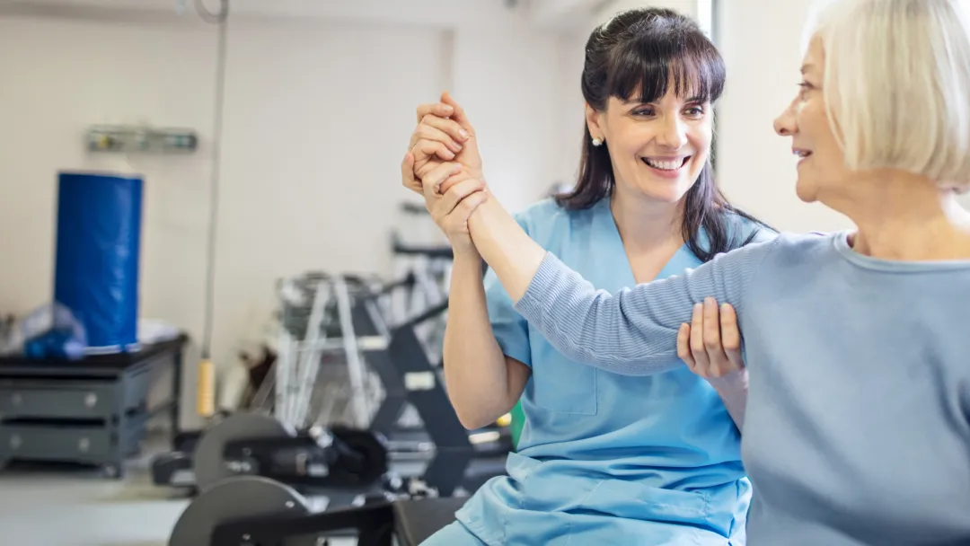 Woman having physical therapy