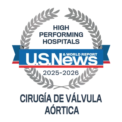 Líder Nacional en Cirugía de Válvula Aórtica AdventHealth Orlando es reconocido por U.S. News & World Report como uno de los mejores hospitales de la nación para cirugía de válvula aórtica. Obten más información sobre U.S. News & World Report