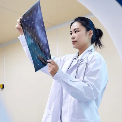 A Radiologist Reviews an Xray 