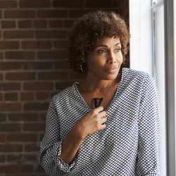 mature woman thinking
