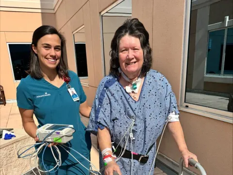 Palm Coast woman celebrates 65th birthday at AdventHealth after surviving two cardiac arrests