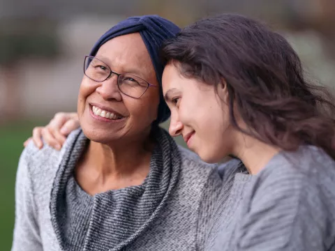 A Daughter Her Senior Mother Who is Battling Cancer