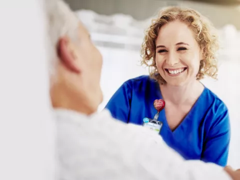 Nurse working with patient