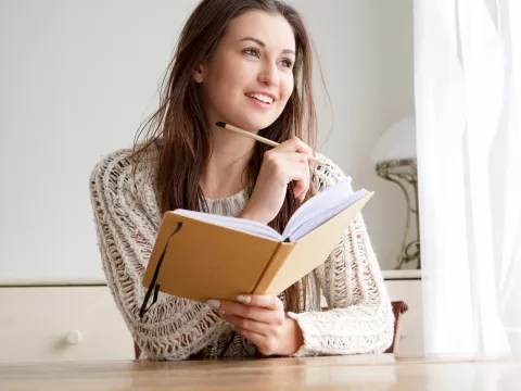 Woman journaling