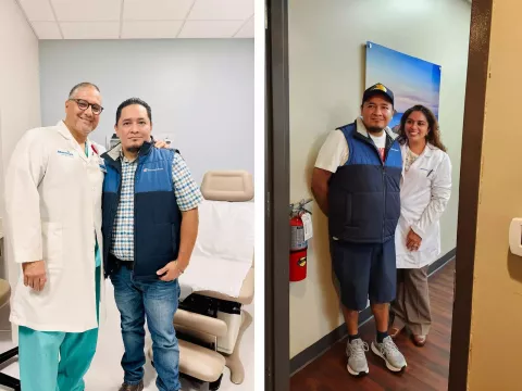 Alfredo with his healthcare providers
