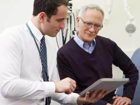 Man at colonoscopy appointment