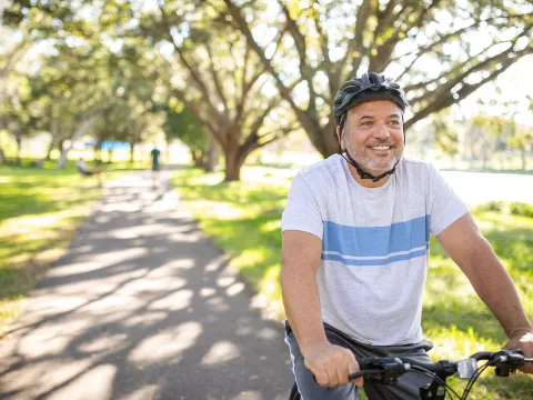 Man outside exercising