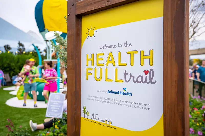 A Photograph of the Health FULL Trail sign inside Disney's Epcot.
