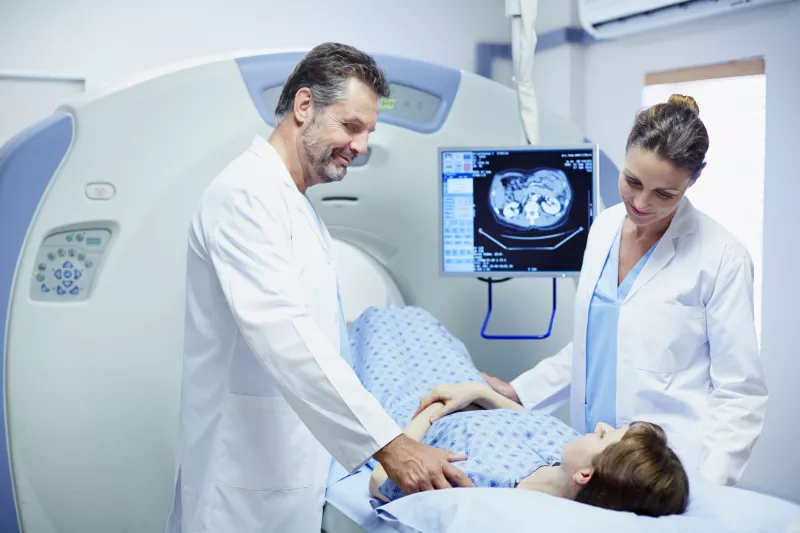 Woman Preparing for MRI