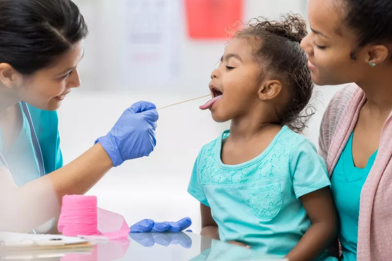 Little girl at the doctor's office