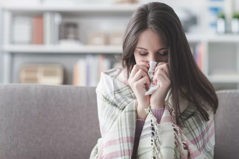 Woman with the flu