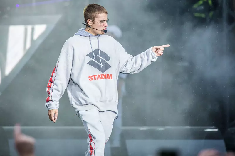International superstar Justin Bieber sings onstage