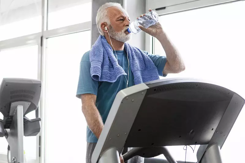 A man on the treadmill. 
