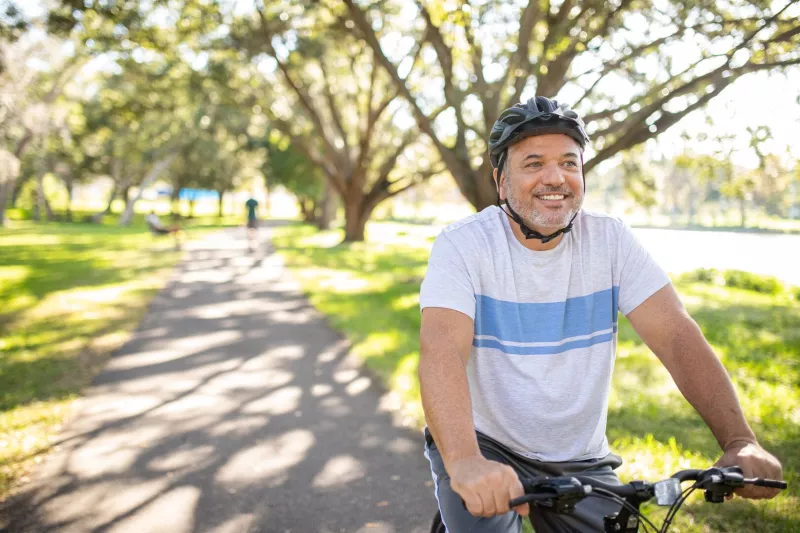Man outside exercising