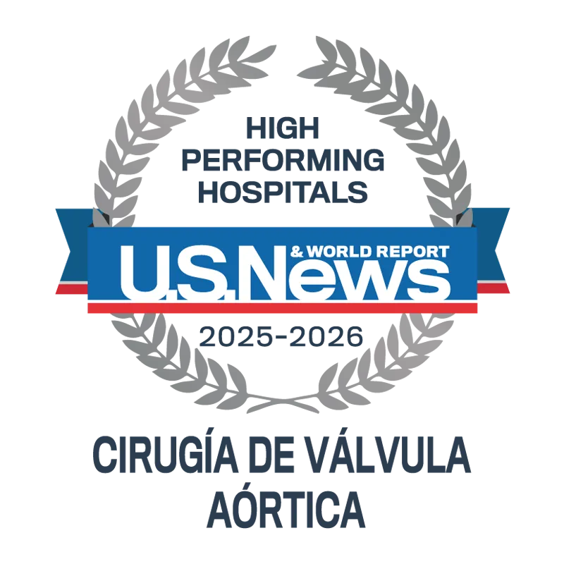 Líder Nacional en Cirugía de Válvula Aórtica AdventHealth Orlando es reconocido por U.S. News & World Report como uno de los mejores hospitales de la nación para cirugía de válvula aórtica. Obten más información sobre U.S. News & World Report