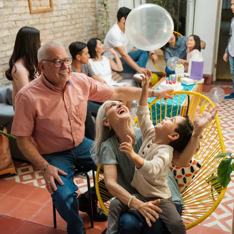 A hispanic family having a party together