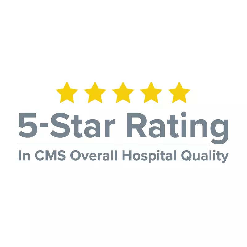 5-Star Rating in CMS Overall Hospital Quality logo.