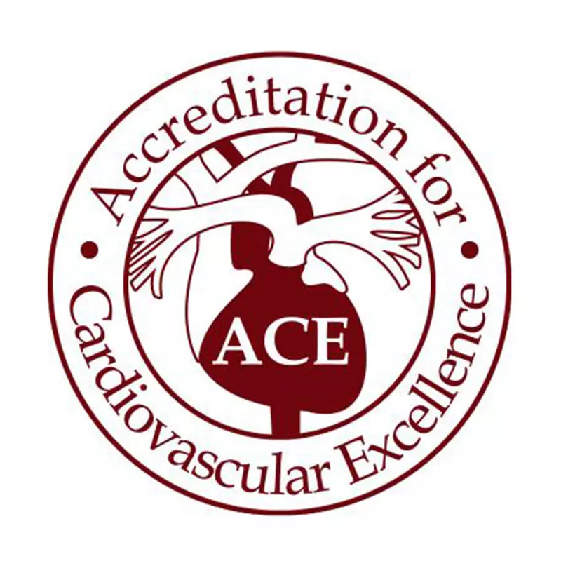 Accreditation for diagnostic cardiac catheterization, percutaneous coronary intervention (PCI), and electrophysiology from the Accreditation for Cardiovascular Excellence.