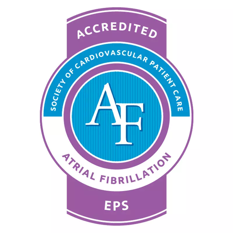 Atrial Fibrillation from the Society of Cardiovascular Patient Care Certification logo.