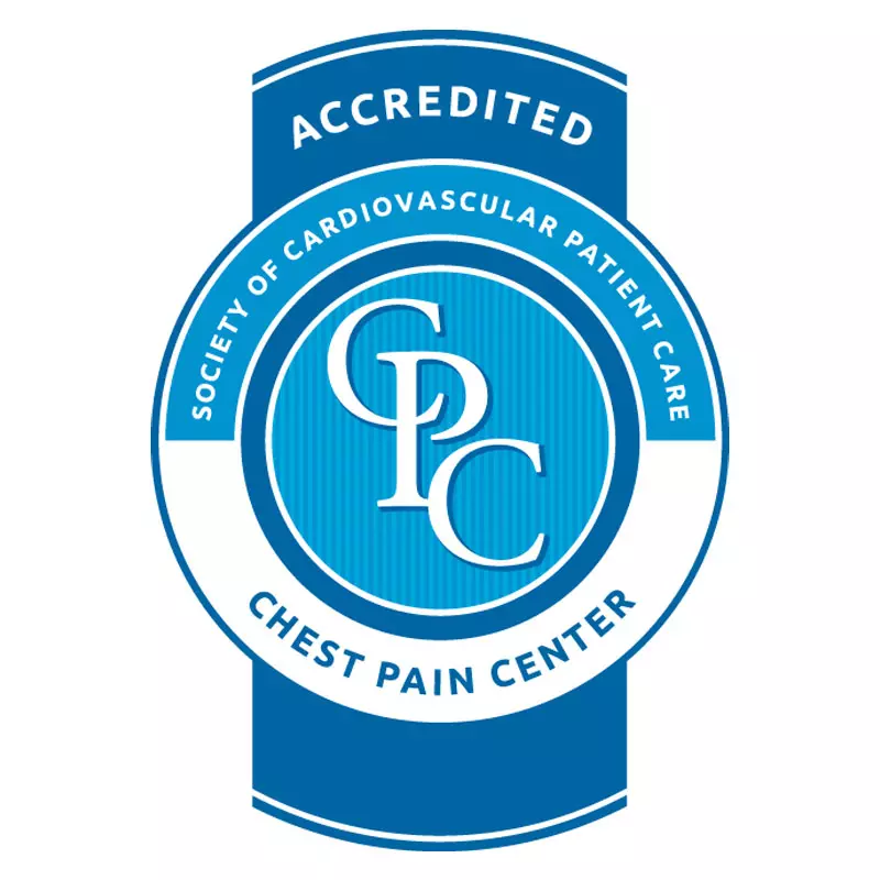  Accreditation Chest Pain Emergency Room by the Society of Cardiovascular Patient Care.