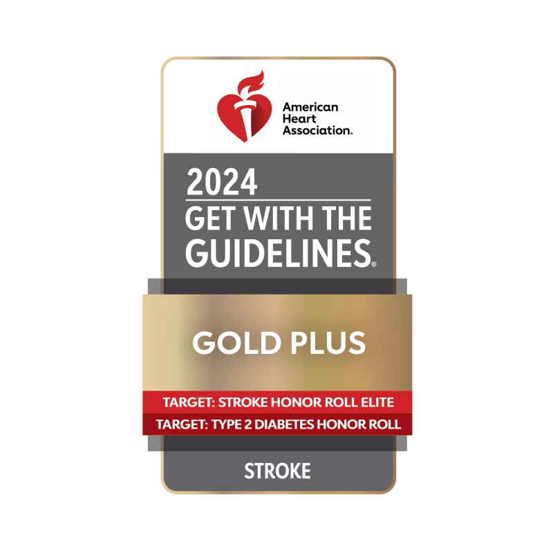 American Heart Association 2024 Get with the Guidelines Stroke Gold Plus for stroke.
