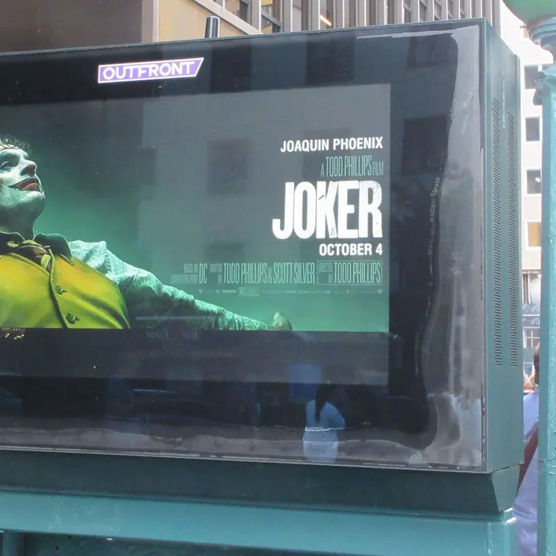 Subway billboard promotes Joaquin Phoenix's new film the Joker