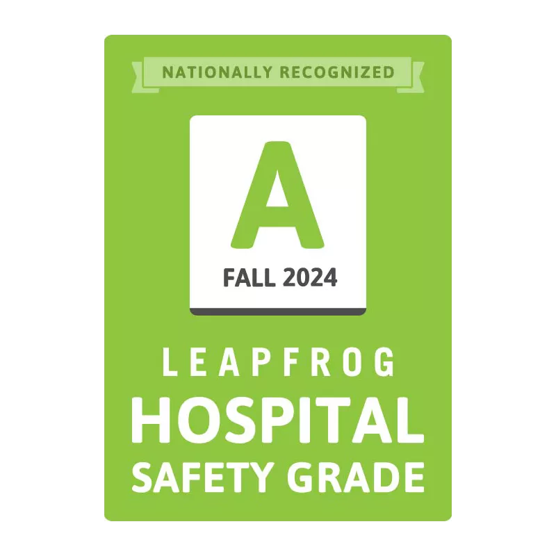 Leapfrog A Grade Hospital Safety Grade Fall 2024 logo.