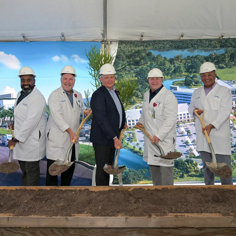 AdventHealth employees at the Wesley Chapel expansion groundbreaking ceremony.