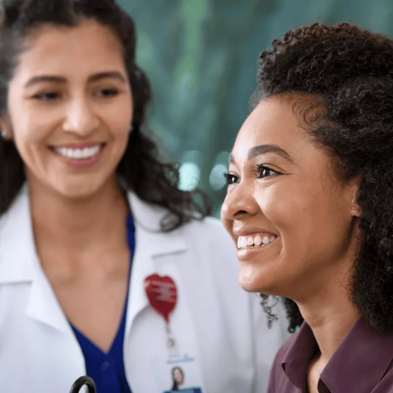 Young woman at wellness exam 